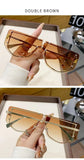 Sunglasses Integrated Frame High-end Frameless New Sunglasses Metal Polygonal Fashion Glasses 90288
