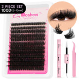 WOSHEER Lash Clusters Kit Lash Spikes Eyelash Clusters Volume Individual Lashes DIY Spiky Lash Extension Manga Clusters Eyelash
