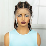 14" HD Full Lace Natural Cornrow Braids Wig | Transparent Lace Front | Baby Hair