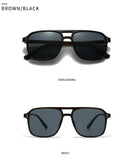SO&EI Fashion Double Bridges Square Rivets Women Sunglasses Retro Men Gradient Shades UV400 Sun Glasses
