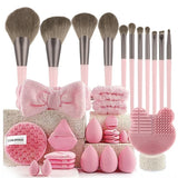 13/33pcs Professional Makeup Brush Set with Accessories for Combination Skin- Featuring Soft Brushes，Suitable for Beginners