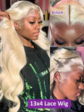 613  Human Hair Body Wave 13x6 Lace Front Wig  Blonde Lace Frontal Wigs for Women 250 Density Natural Hairline With Baby Hair