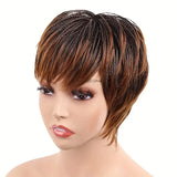 Women's Short Bob Braided Wig with Bangs | Synthetic Wigs for Everyday Wear & Christmas (Easy Style)