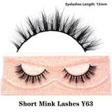 FOXESJI Real Mink Fluffy Short Eye Lashes Extension Wispy Soft Natural Short False Eyelashes Daily wear Full Strip Lashes Makeup
