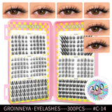 GROINNEYA Eyelashes Clusters 320 pcs Natural Eyelash extension Cluster Lashes Volume Mixed Tray Lashes Cluster Natural Lashes