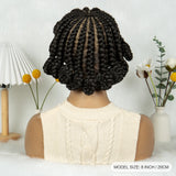 Short Bantu Knot Braided Wig | Full Lace | Synthetic Hair | Baby Hairs | Transparent Lace | Cute Braids Wig for Women