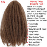 18" Marley Twist Braiding Hair | Crochet Braids | Afro Twist Kinky Hair Extensions | Ombre Colors | 30 Strands/Pack