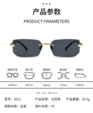 Rimless Sunglasses Rectangle Fashion Popular Women Men Shades Small Square Sun Glasses For Female male Summer Traveling Oculos