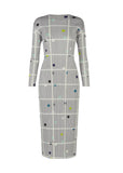 Vibrant Plaid Pleated Maxi Dress