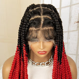 36" Big Knotless Box Braided Full Lace Wig | Cornrow Braiding Wig | Baby Hair | Synthetic Braids | For Women