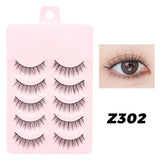 DINGSEN Fake Eyelash Anime Lashes 5 Pairs Little Devil Eyelashes Natural Daily Makeup Manga Eyelashes Clear Band Eyelashes