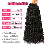 Beach Curl Crochet Hair | Bohemian Deep Wave Braids | 18 Strands per Pack
