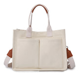 Large Canvas Tote Bag for Women with Pockets | Laptop Crossbody Purses & Everything Everyday Bag (Handbags for Work, Beach, Gym)