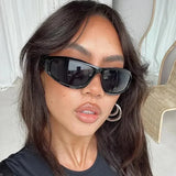 Unique Y2K Designer Luxury Sunglasses Women Rectangle Big Frame Sun Glasses For Men Outdoor UV Protection Classic 2000S Black Sh