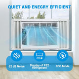 6000 BTU Smart Window Air Conditioner with WiFi - Cools Rooms to 250 Sq Ft, Remote & App Control for Bedroom Office