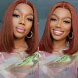 Natural Black Straight Short Bob Wig | 13x6x1 T-Part Lace Front Human Hair (180% Density, Wear & Go)