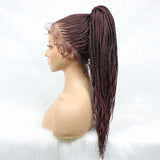 30" Braided Lace Front Wig for Black Women | African Braids with Baby Hair | Synthetic Glueless Mat Wig