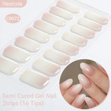 Gradient Auroras Semi Cured Gel Nail Strips Sparkly Shinning DIY Gel Polish Stickers for Nails Works with UV/LED Nail Lamps