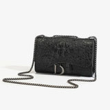 Luxury Women's Handbag with Chains & Sequins | Crossbody Shoulder Messenger Bag (Brand Design, Animal Print, Casual Purses)