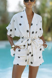2026 Casual Women's Matching Sets 2 Pieces Set For Woman Two Piece Outfit Simple Style Home Clothing Polka Dots Printed Vacation