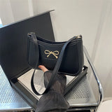 New Autumn/Winter Commuting Shoulder & Under-Arm Bag for Women | Korean Fashion Crossbody Handbag with Bow Decoration