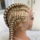 32 Inch Senegalese Twist Lace Front Wig | 4 Twist Cornrow | With Baby Hair | Synthetic Crochet Braids