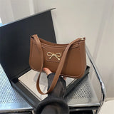 New Autumn/Winter Commuting Shoulder & Under-Arm Bag for Women | Korean Fashion Crossbody Handbag with Bow Decoration