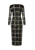 Vibrant Plaid Pleated Maxi Dress
