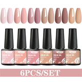 MTSSII 6PCS/Set Sparkly Red Roes Red Gel Nail Polish Shinning Nail Art LED UV Gel Varnish Nail Supplies Manicure Kit for Nails