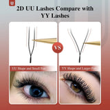 NAGARAKU U Shape YY Lashes Extensions Natural Soft 2D UU Lashes Premium Mink Brazilian Cilios