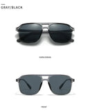 SO&EI Fashion Double Bridges Square Rivets Women Sunglasses Retro Men Gradient Shades UV400 Sun Glasses