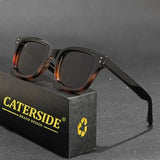 CATERSIDE Retro Square Sunglasses Men Large Frame Design Core Insert Temple Women's Sun Glasses High-Quality Travel Party UV400