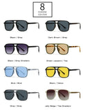 SO&EI Fashion Double Bridges Square Rivets Women Sunglasses Retro Men Gradient Shades UV400 Sun Glasses