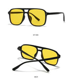 SO&EI Fashion Double Bridges Square Rivets Women Sunglasses Retro Men Gradient Shades UV400 Sun Glasses
