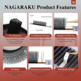 NAGARAKU U Shape YY Lashes Extensions Natural Soft 2D UU Lashes Premium Mink Brazilian Cilios