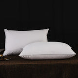 2pcs White Goose Down Feather Pillow for Sleeping Soft Bed Pillow with 100% Cotton Shell Standard Queen Size Back, Side Sleeper