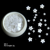 White Acrylic Flower Nail Art Decorations Mixed Size Rhinestones Red Blue Gem Manicure Tools Accessories DIY Nails Design 5g