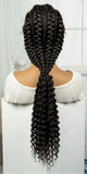 28" Blonde Knotless Cornrow Braids Wig with Curly Ends | Lace Frontal | Baby Hair