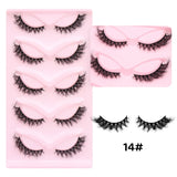 DINGSEN 5 Pairs Cat Eyelashes Fluffy Cat Lashes Fake Eyelash Wispy Natural Look long Mink Eyelashes Strip Lashes Cat Eye Lashes