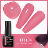 MEET ACROSS 5ml Pink Dried Flower Gel Nail Polish Natural Flower Fairy Nail Art Gel Soak Off UV LED Painting Varnishes For Nails
