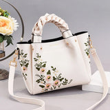 New Luxury Design Women's Pleated Tote Bag | Solid Color Underarm Handbag & Purses (Shoulder Bag, Female Retro Pouch)