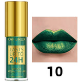 Glitter Shiny Bold& Intense Metallic Lip Glaze Pearlescent Lip Tint, Waterproof Long Lasting Lip Gloss Makeup Matte Lip Gift fo