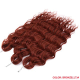 24" Orange Twist Crochet Hair | Synthetic Deep Wave Braiding Hair Extensions | Water Wave Hair | Heat Resistant Fiber | 60 Strands/Pack