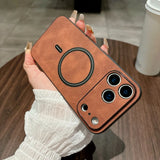 Magnetic Leather Case for iPhone 17 Pro Max 17 Air 17Pro Cover Magnet for Mag-safe Anti-knock All-round Camera Protector Shell
