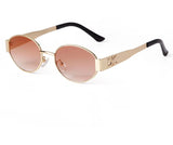 Retro Metal Frame Oval Sunglasses