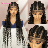 34" Cornrow Braided Wig | Full Lace | Baby Hair | Boho Braids | Kanekalon Synthetic