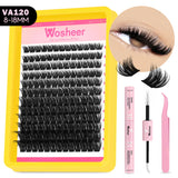 WOSHEER Lash Clusters Kit Lash Spikes Eyelash Clusters Volume Individual Lashes DIY Spiky Lash Extension Manga Clusters Eyelash