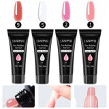 Nail Polish Kit Acrylic Nail Kit Poly Nail Gel Set With Nail Lamp Nails Extension Glitter Gel UV Building Gel Manicure Tools Set