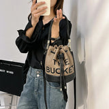 Women's Bucket Bag | PU Drawstring Shoulder and Crossbody Handbag