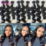 Queenlike 24 24 24 Inch Body Wave Bundles Human Hair 12A Brazilian Raw Hair Weave Bundles 1/3 PCS Human Hair Bundles Extensions